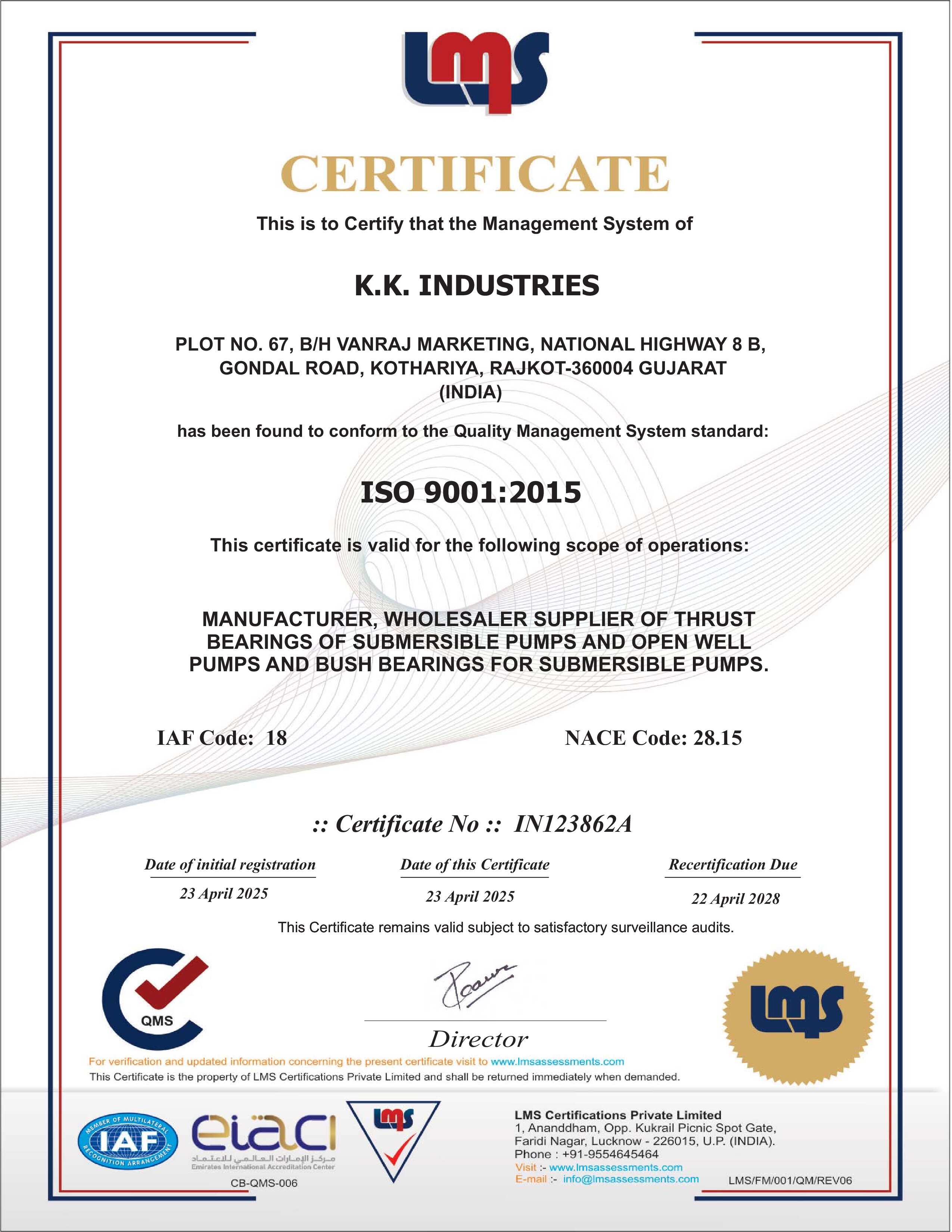ISO 9001:2015 Certificate